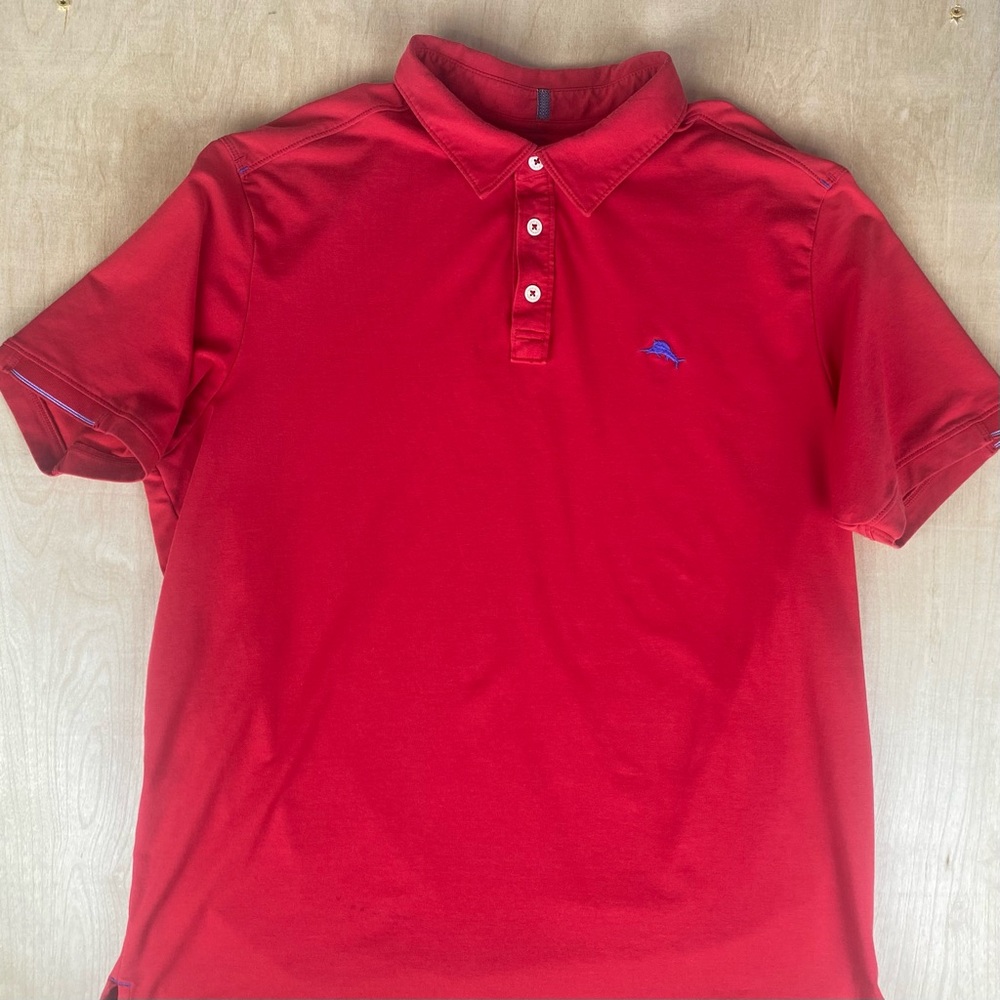 Tommy Bahama Island Zone Mens XL Golf Polo Shirt Red